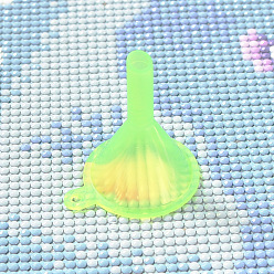 Lime Transparent Plastic Funnel Hopper, for Beads Liquid Powder Transfer, Lime, 40x31mm