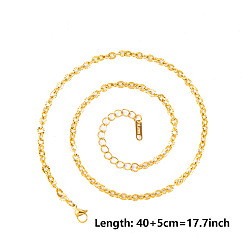 Настоящее золото 18K 304 бусы из нержавеющей стали текстурированные кабельные цепочки, реальный 18 k позолоченный, 15.75 дюйм (40 см)