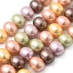 (52) Непрозрачная лаванда Оболочки жемчужина бисер нитей, картофель, разноцветные, 12.5~13x15~15.5x12~12.5 мм, отверстие : 0.9 мм, около 31 шт / нитка, 15.71 дюйм (39.9 см)