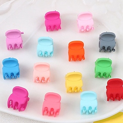 Square Plastic Claw Hair Clips, Macaron Color Hair Accessories for Girls or Women, Square Pattern, 15mm, 30pcs/bag