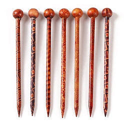Chocolate Ethnic Style Wooden Hair Sticks, for Women Girls, Chocolate, 130mm, 12pcs/bag