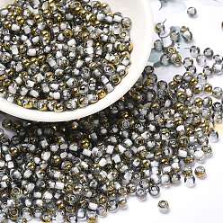 Mint Cream Glass Seed Beads, Half Plated, Inside Colours, Round Hole, Round, Mint Cream, 4x3mm, Hole: 1.4mm, 5000pcs/pound