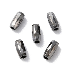 Gunmetal Brass Beads, Faceted, Rice, Gunmetal, 4.5x2mm, Hole: 1.2mm