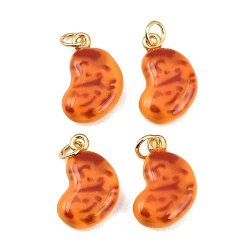 Oval Подвески латуни cmолы, хлебные чары, стойки покрытие, долговечный, без кадмия и без свинца, реальный 18 k позолоченный, овальные, 19x11x4 мм, Перейти кольцо: 5x1 мм, внутренний диаметр: 3 мм