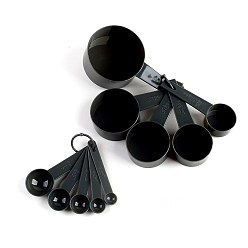 Черный ПП пластиковые мерные ложки, инструмент для выпечки, чёрные, 50~120 мм, 10 шт / комплект