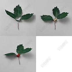 (52) Непрозрачная лаванда 45 шт. искусственные листья падуба из пенопласта и ткани, с железными стеблями, аксессуары для рождественского венка, разноцветные, 60x142x104 мм, 15 шт / цвет, 3 цветов