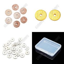 Gemischte Farbe 360 Stk. 3 Farben Messing-Distanzperlen, langlebig überzogen, Scheibe, Gemischte Farbe, 6x0.5 mm, Bohrung: 1.2 mm, 120 Stk. je Farbe