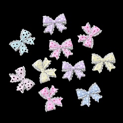 (52) Непрозрачная лаванда Непрозрачные кабошоны из смолы, бантом с горошек, разноцветные, 17x20x6 мм