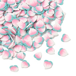 Peach Handmade Polymer Clay Cabochons, Pink, Peach, 6~7x4.5~6x0.6~0.8mm, about 40000pcs/1000g