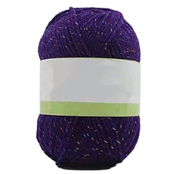 Indigo Acrylic Fibers & Polyester Yarn, with Golden Silk Thread, for Weaving, Knitting & Crochet, Indigo, 2~2.5mm