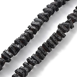 Lava Rock Natural Lava Rock Beads Strands, Frosted, Triangle, 4.5x5x3mm, Hole: 1mm, about 148pcs/strand, 15.75''(40cm)