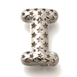 Letter I Полые медные подвески, стойки покрытие, долговечный, без кадмия и без свинца, письмо амулеты, Буква "i", 22x14.5x7.5 мм, отверстие : 4.7x3 мм