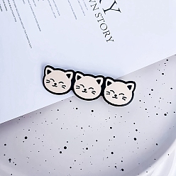 White Cute Cat Cellulose Acetate(Resin) Alligator Hair Clips, with Alloy Clips, for Women Girls, White, 20x70mm