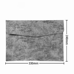 Серый Карманы для документов из искусственной кожи, прямоугольные, серые, 240x330 мм