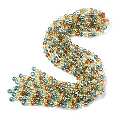 (52) Непрозрачная лаванда Стеклянные бусины с гальваническим покрытием , круглые, граненый(32 граненый), градиент цвета, разноцветные, 8 мм, отверстие : 1.2 мм, около 48 шт / нитка, 13.98'' (35.5 см)