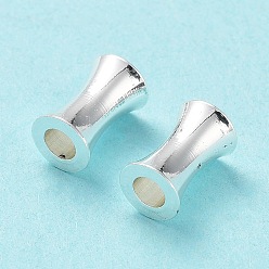 Серебро Экологичные латунные бусины, без кадмия и без свинца, бамбук совместное, серебряные, 8x5 мм, отверстие : 3 мм