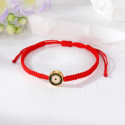 Black (large size) Colorful Vintage Eye Handmade Red Rope Braided Bracelet Jewelry with Demon Eye Charm
