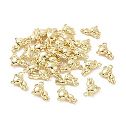 Light Gold Rack Plating Alloy Charms, Cadmium Free & Lead Free, Bear, Light Gold, 14.5x11.5x4mm, Hole: 1.4mm