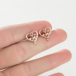 musical note rose gold Vintage Stainless Steel Animal Dog Bird Wolf Tadpole Ear Bone Stud Jewelry.
