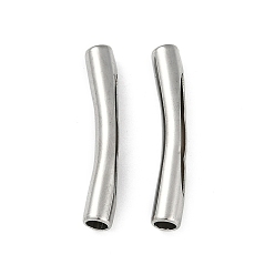 Нержавеющая Сталь Цвет 202 стальные изогнутые шарики из нержавеющей трубки, цвет нержавеющей стали, 30.5x5.5x5 мм, отверстие : 3 мм