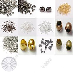 Couleur Mélangete 3300 perles à écraser en laiton, Tube, couleur mixte, 1.5~2mm