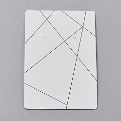 Others Cardboard Jewelry Display Cards, for Hanging Earring & Necklace Display, Rectangle, White, Geometric Pattern, 9x6x0.05cm, Hole: 0.2cm, 100pcs/bag