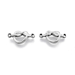 Stainless Steel Color 304 Stainless Steel Connector Charms, Heart, Stainless Steel Color, 9x18x3mm, Hole: 1.2mm