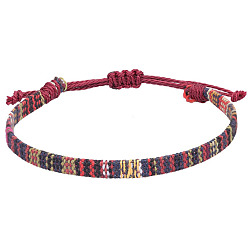 Разноцветный Регулируемые браслеты в стиле бохо из хлопка и льна, плетеные для дружбы, красочный