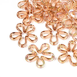 Перу Покрытые УФ акриловые бусины, радужный, цветок, Перу, 43x43x6.5 мм, отверстие : 1.8 мм