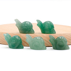 Green Aventurine Natural Green Aventurine Carved Healing Snail Figurines, Reiki Energy Stone Display Decorations, 18x26mm