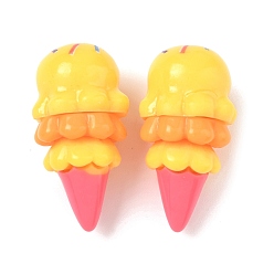 Желтый Непрозрачные кабошоны из смолы, мороженое, желтые, 35.5x18.5 мм