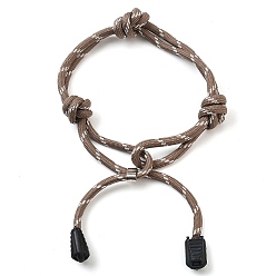 Светло-коричневый Браслеты из нейлоновой нити, со сплавом, для молодых людей орнамент, загар, 7-5/8 дюйм (19.5 см), внутренний диаметр: 2-3/8 ~3-1/8 дюйм (6~8 см)