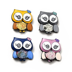 Mixed Color Owl Enamel Pin, Electrophoresis Black Alloy Badge for Backpack Clothes, Cadmium Free & Lead Free, Mixed Color, 40.5x37x7mm, Pin: 0.8mm