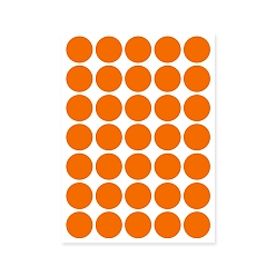 Dark Orange Adhesive Paper Tape, Round Stickers, for Card-Making, Scrapbooking, Diary, Planner, Envelope & Notebooks, Round, Dark Orange, 2.5cm, about 35pcs/sheet