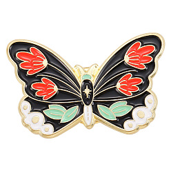 XZ6954 Retro Flower Butterfly Alloy Brooch Pin for Fashion Clothes and Bags