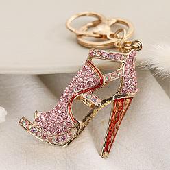 Pink Sparkling High Heel Shoe Keychain - Creative Gift for Fashion Lovers