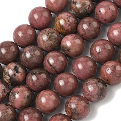 Родонит Естественно родонит круглый шарик нити, 12 мм, отверстие : 1 мм, около 34 шт / нитка, 15.7 дюйм