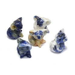 Sodalite Natural Sodalite Sculpture Display Decorations, for Home Office Desk, Koala, 24~27x26~30.5x29~30mm