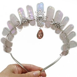 Коралловый Резинки для волос из натурального кварца, корона сплав резинки для волос для женщин девочек, коралл, 350x150 мм