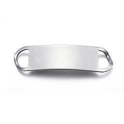 Нержавеющая Сталь Цвет Не тускнеют 201 соединители из нержавеющей стали, прямоугольные, цвет нержавеющей стали, 46x12x1.5 мм, отверстие : 6x9 мм