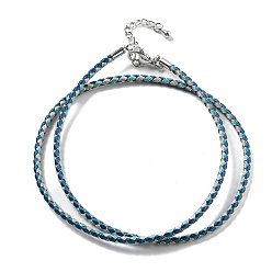 Королевский синий Изготовление плетеных ожерелий из полиэфирного шнура, с латунной фурнитурой , нержавеющая сталь застежками, долговечный, платина, королевский синий, 18-3/4 дюйм (47.5 см)