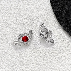 Платина Подвески из сплава , с сердцем прелести, темы ко дню святого валентина, платина, 13x22 мм