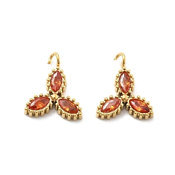 Гиацинт 304 из нержавеющей стали горный хрусталь подвески, сердце прелести, ионное покрытие (ip), реальный 14 k позолоченный, гиацинт, 13x11x2.5 мм, отверстие : 1.6 мм