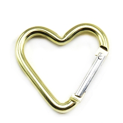 Светло-хаки Карабин с винтовой блокировкой из цинкового сплава, сердце, светлый хаки, 43.2x42 мм