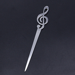 Stainless Steel Color Stainless Steel Sealing Wax Mixing Stirrers, Musical Note, Stainless Steel Color, 100x16mm