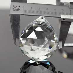 Прозрачный Прозрачные стеклянные подвески k 9, хрустальный шар призмы подвесные подвески, для потолочной люстры, окна, Фэн Шуй, слеза, прозрачные, 55x50 мм, отверстие : 2 мм