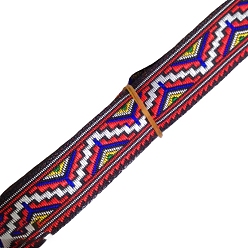 Crimson 7M Ethnic Style Polyester Jacquard Triangle Ribbon, Crimson, 3/4 inch(20mm), about 7.66 Yards(7m)/Roll