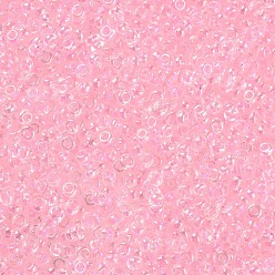 Светло-Коралловый Fgb 6/0 круглый стеклянный бисер класса А, прозрачные цвета внутри, с покрытием AB цвета, свет коралловый, 4x3 мм, отверстие : 1 мм, Около 4500 шт / фунт