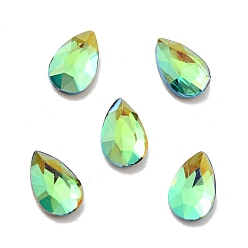 Sphinx K9 Glass Rhinestone Cabochons, Flat Back & Back Plated, Faceted, Teardrop, Sphinx, 10x6.4x3mm