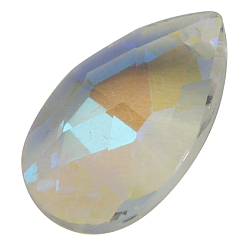 Прозрачный АВ Стеклянные подвески, кристалла Suncatcher, граненые, слеза, AB цвет, ясно AB, Размер : шириной около 13 мм , 22 мм длиной, толщиной 8 мм , отверстие : 0.8 мм